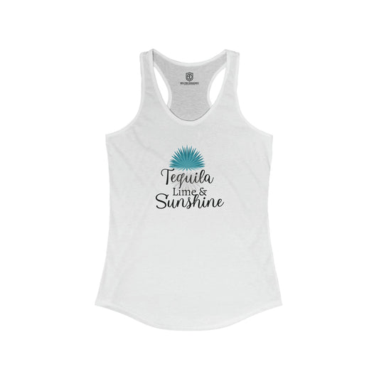 Tequila Lime & Sunshine Women's Racerback Playful Tank Top - Adulting Degenerate LLC