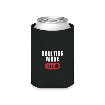 White Adulting Mode Off Can Cooler Party Essential "Coozie"