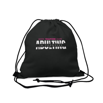 Caution Adulting in Progress Drawstring Bag Everyday Bag