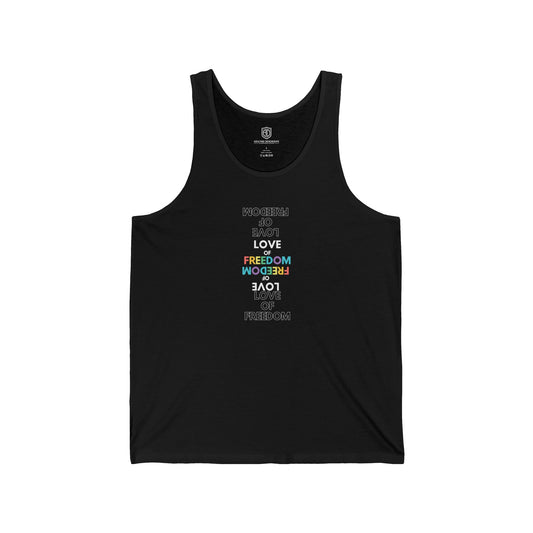 Love of Freedom: Rainbow  Font Unisex Tank Chill Vibes Tank Top