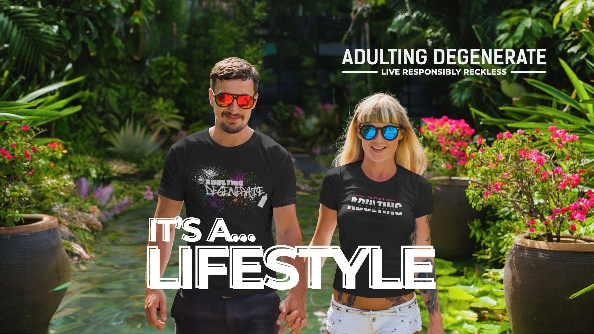 Adulting Degenerate-Premium T-Shirts - Unisex-Trendy-Street-Wear