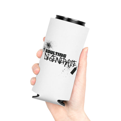 Adulting Degenerate Graffiti  Can Cooler Party Essential "Coozie"