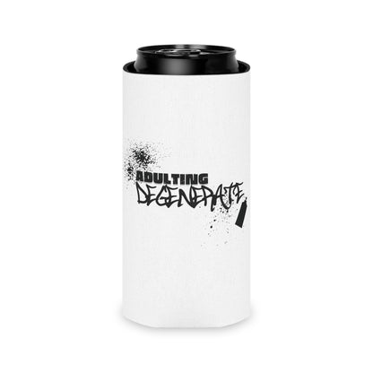 Adulting Degenerate Graffiti  Can Cooler Party Essential "Coozie"