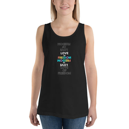 Love of Freedom: Rainbow  Font Unisex Tank Chill Vibes Tank Top