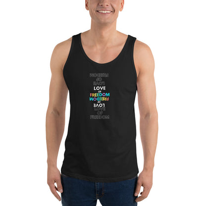 Love of Freedom: Rainbow  Font Unisex Tank Chill Vibes Tank Top