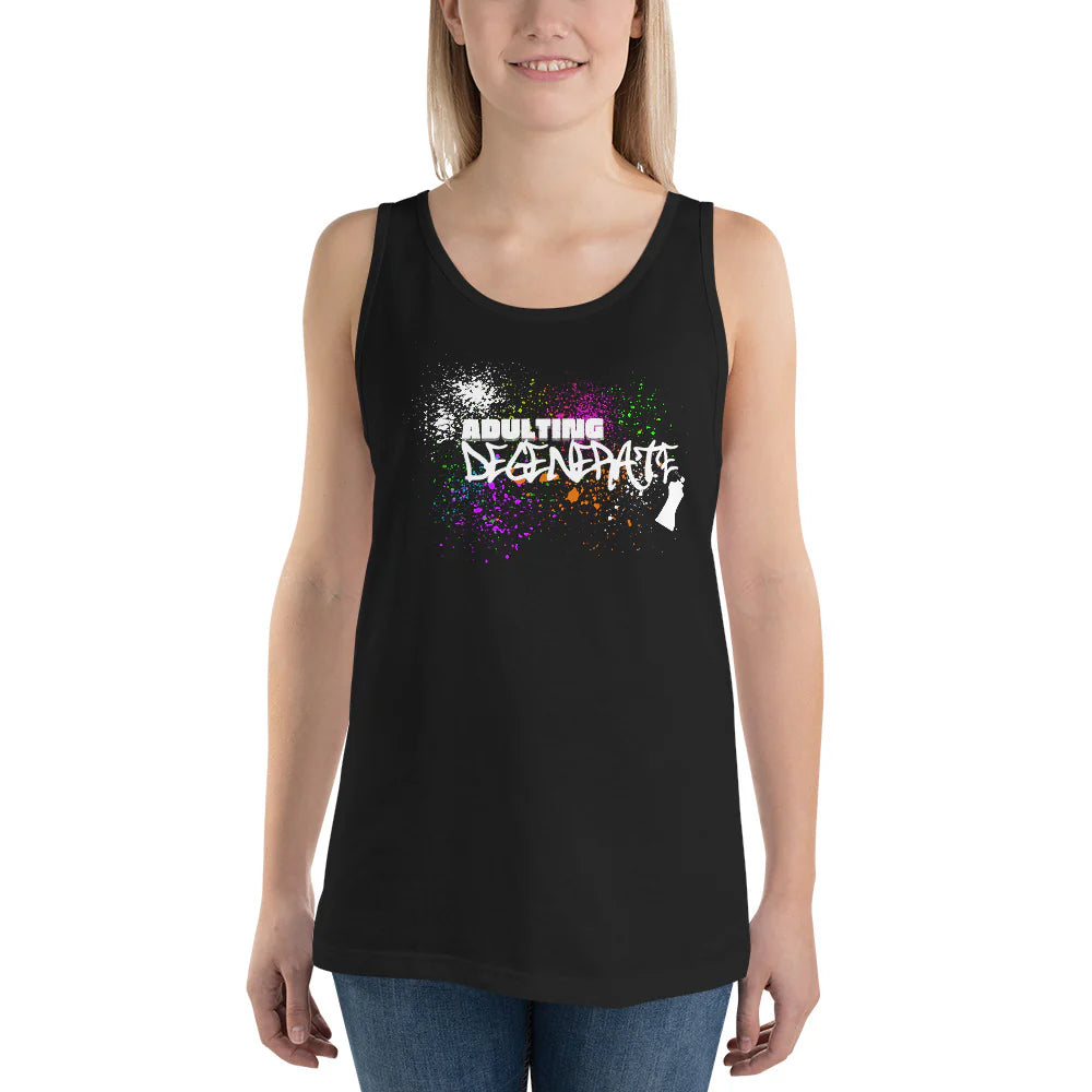 Adulting Degenerate Graffiti Unisex Tank Relaxing Tank Top