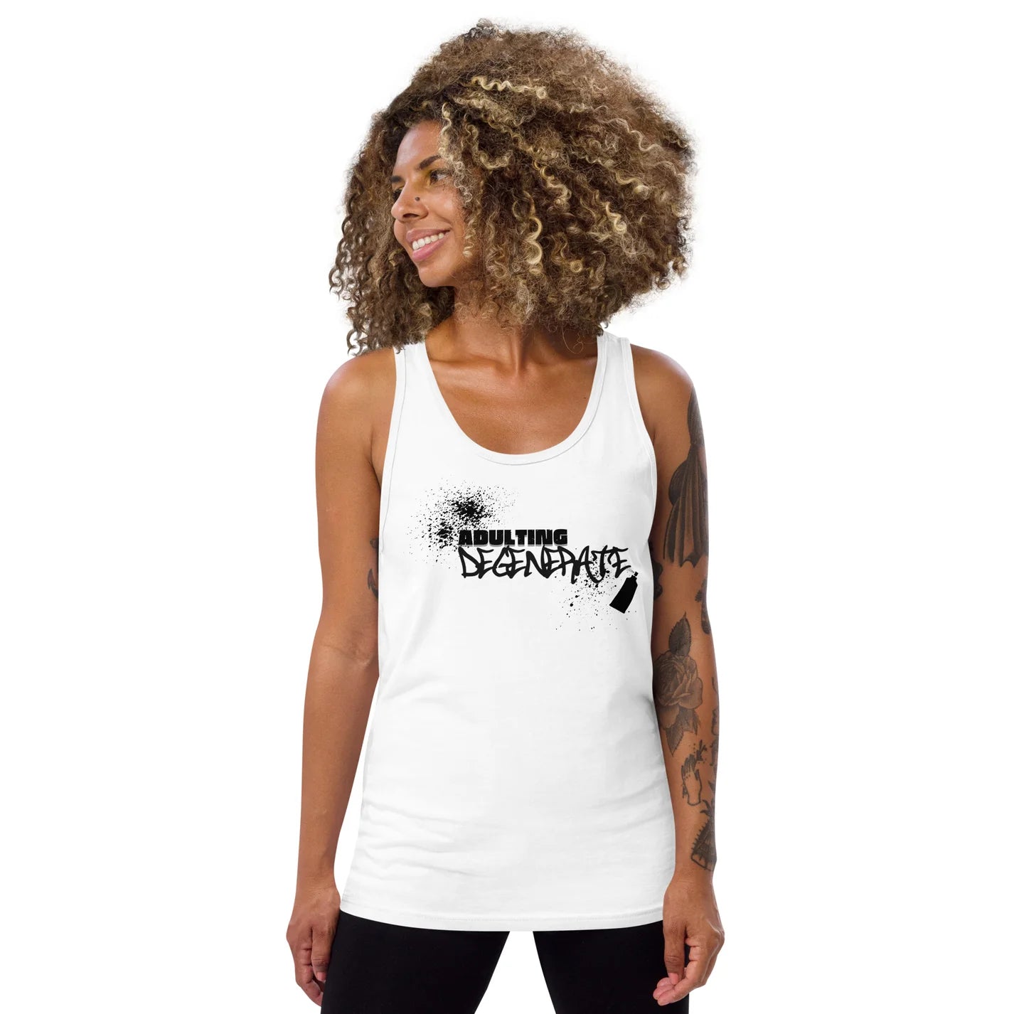 Adulting Degenerate Graffiti Unisex Tank Relaxing Tank Top