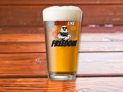 Taste Like Freedom Pint Glass: Funny Gift for Craft Beer Fans