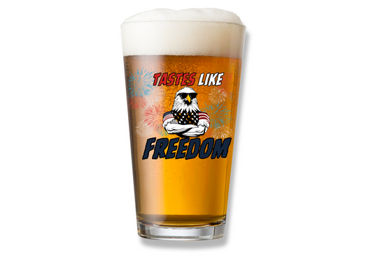 Taste Like Freedom Pint Glass: Funny Gift for Craft Beer Fans