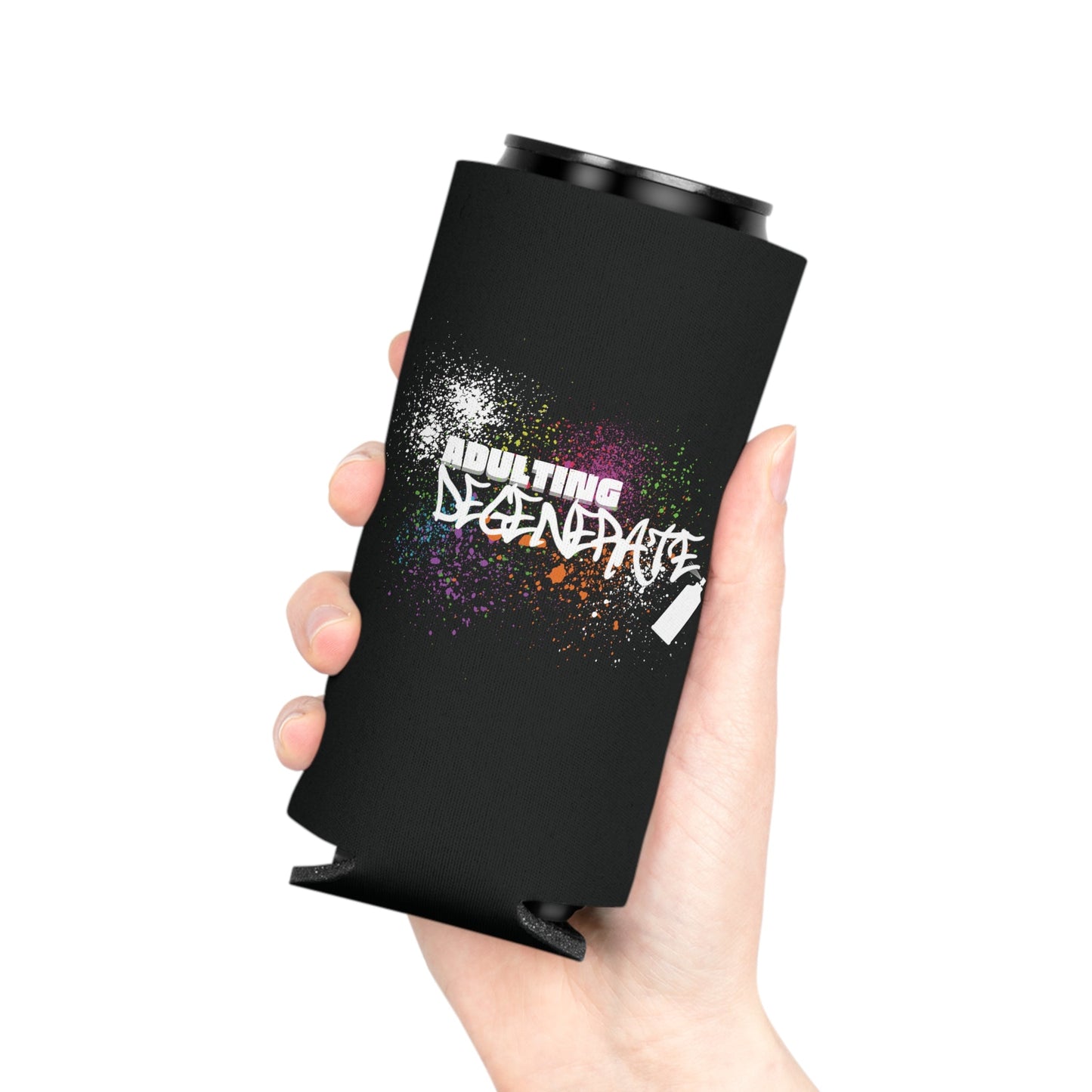 Adulting Degenerate Graffiti Can Cooler Party Essential "Coozie" - Adulting Degenerate LLC