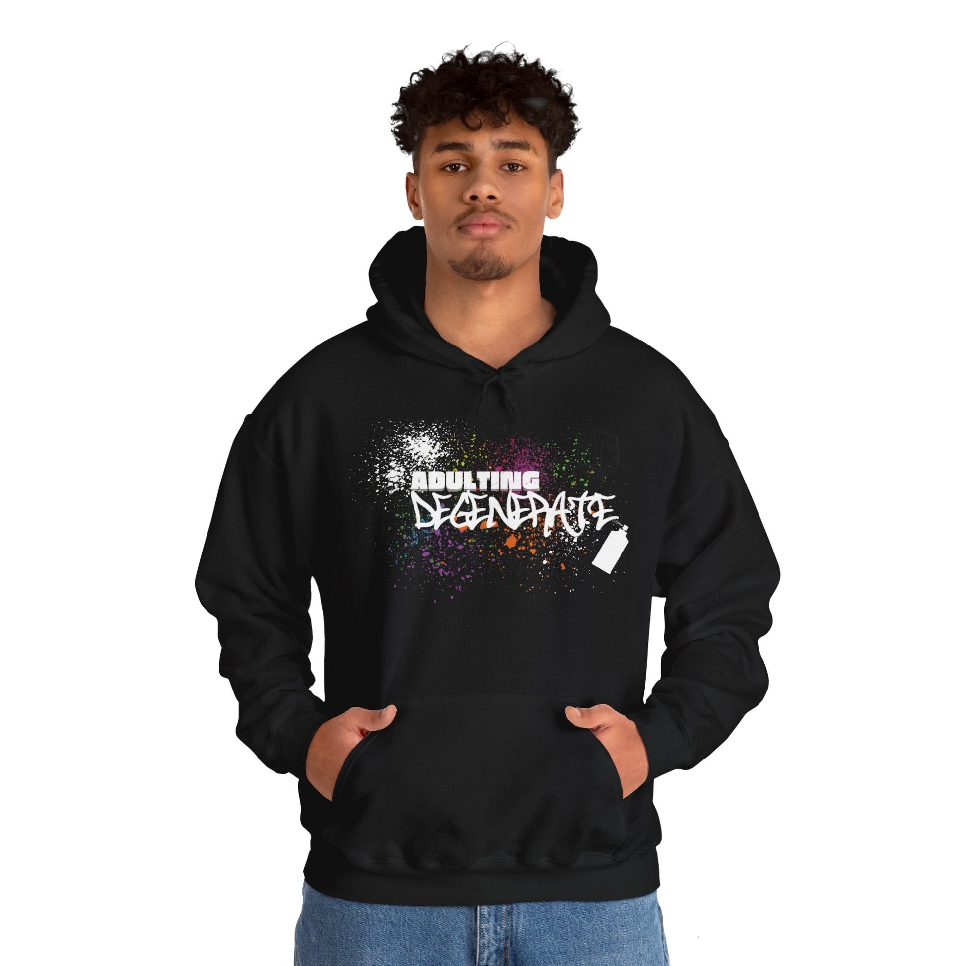 Adulting Degenerate Graffiti Unisex Hoodie Funny Sweatshirt - Adulting Degenerate LLC