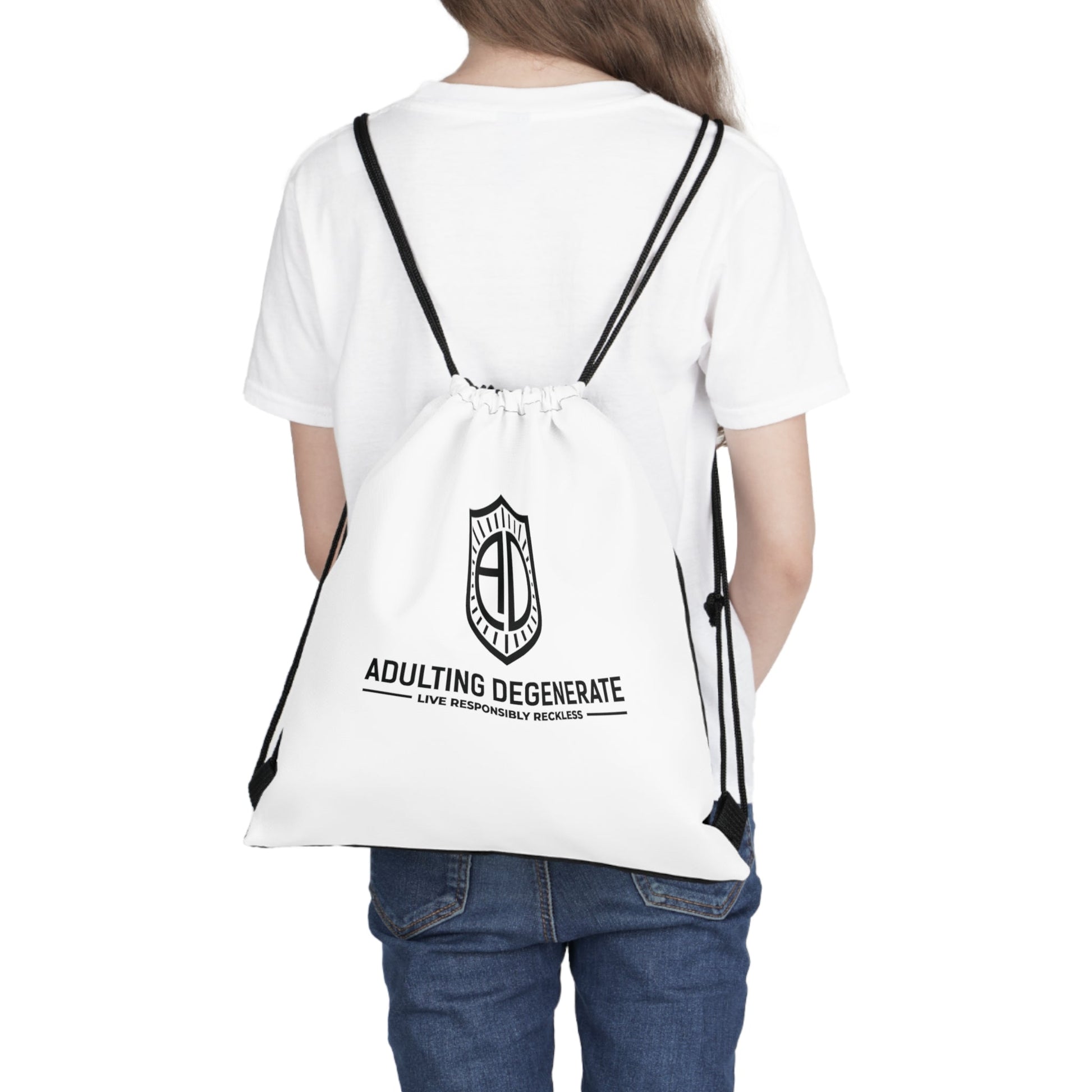 Adulting Degenerate Lifestyle Drawstring Bag Everyday Bag - Adulting Degenerate LLC