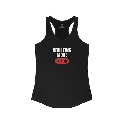 Adulting Mode Off Women's Rackerback Playful Tank Top - Adulting Degenerate LLC