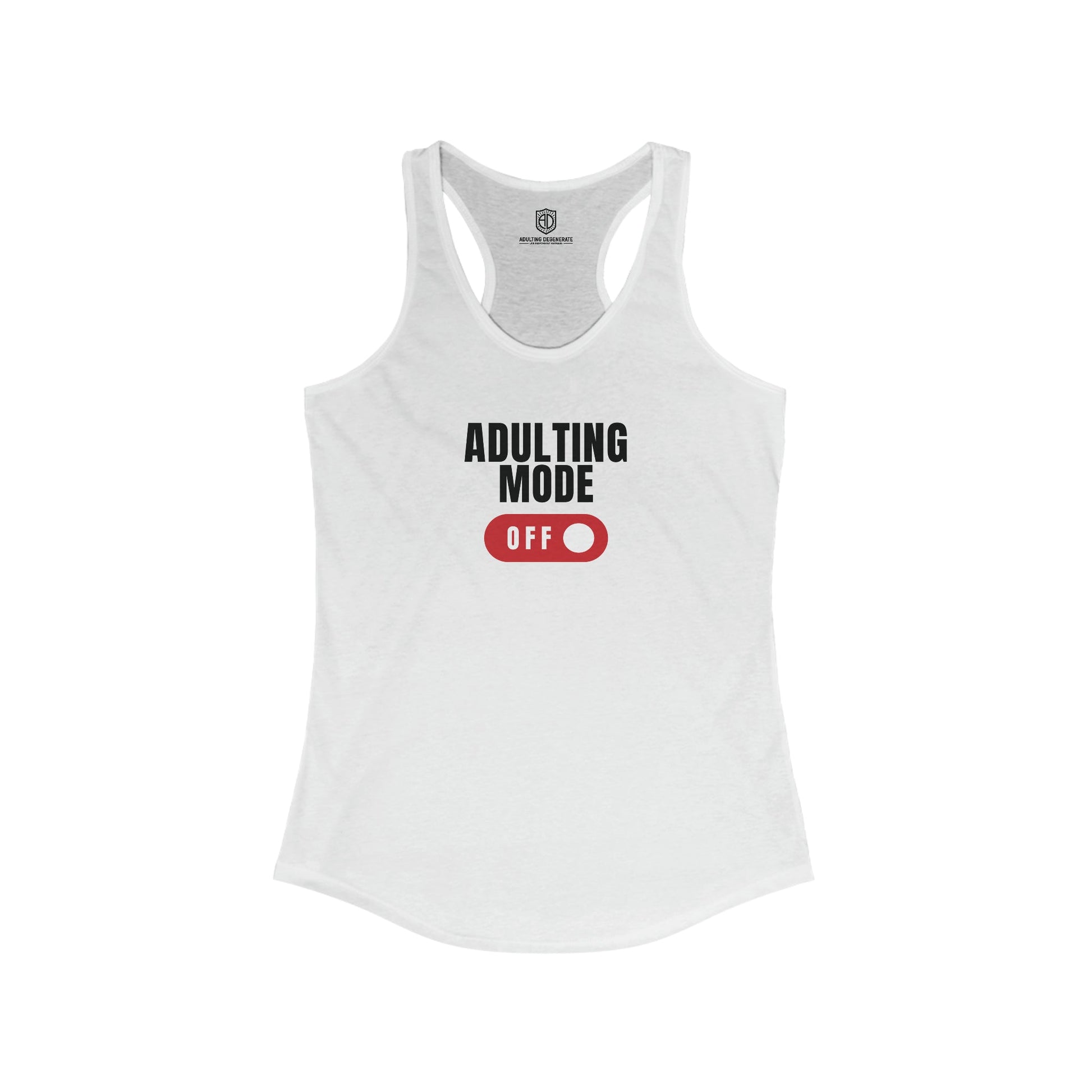 Adulting Mode Off Women's Rackerback Playful Tank Top - Adulting Degenerate LLC