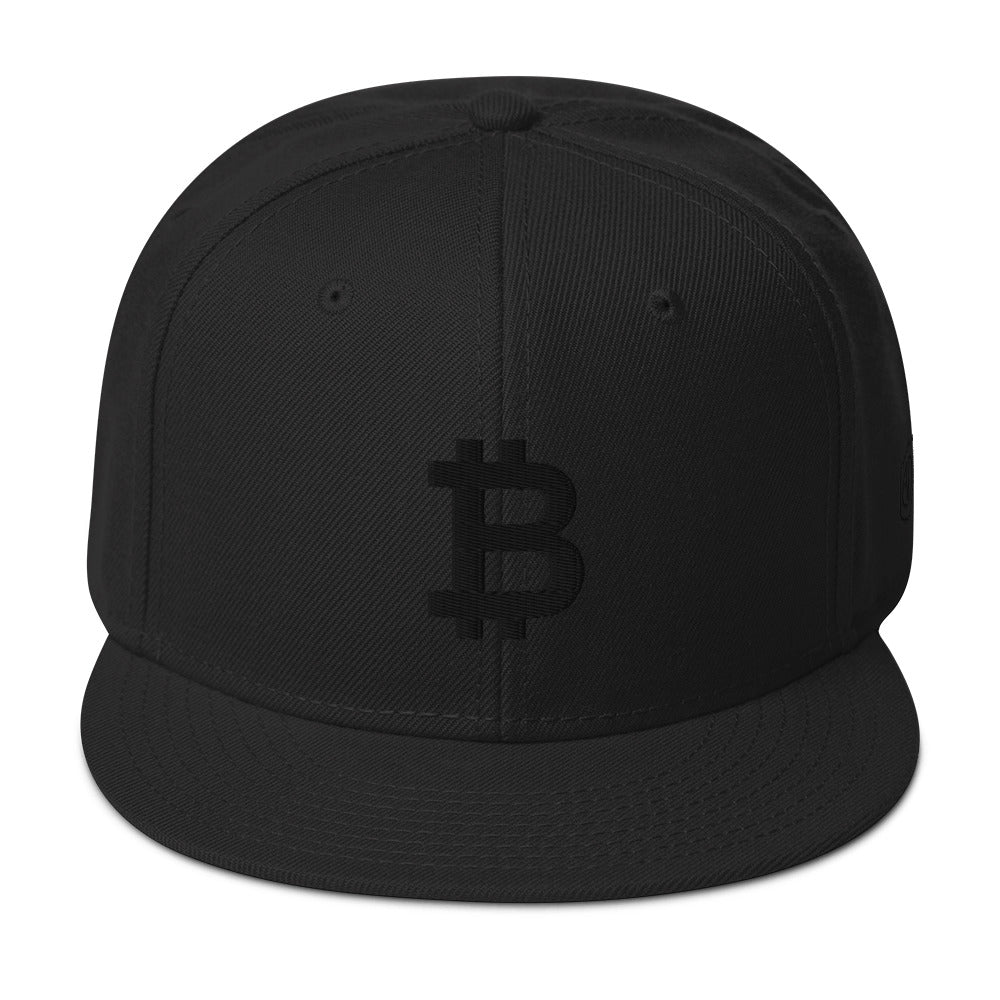 Bitcoin Embroidered 3D Puff Logo Snapback Hat Crypto Accessories - Adulting Degenerate LLC