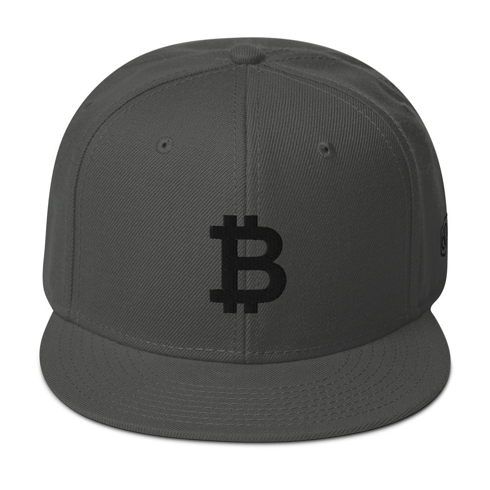 Bitcoin Embroidered 3D Puff Logo Snapback Hat Crypto Accessories - Adulting Degenerate LLC