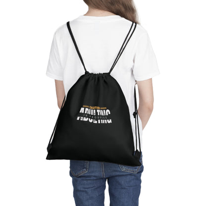 Caution Adulting in Progress Drawstring Bag Everyday Bag - Adulting Degenerate LLC