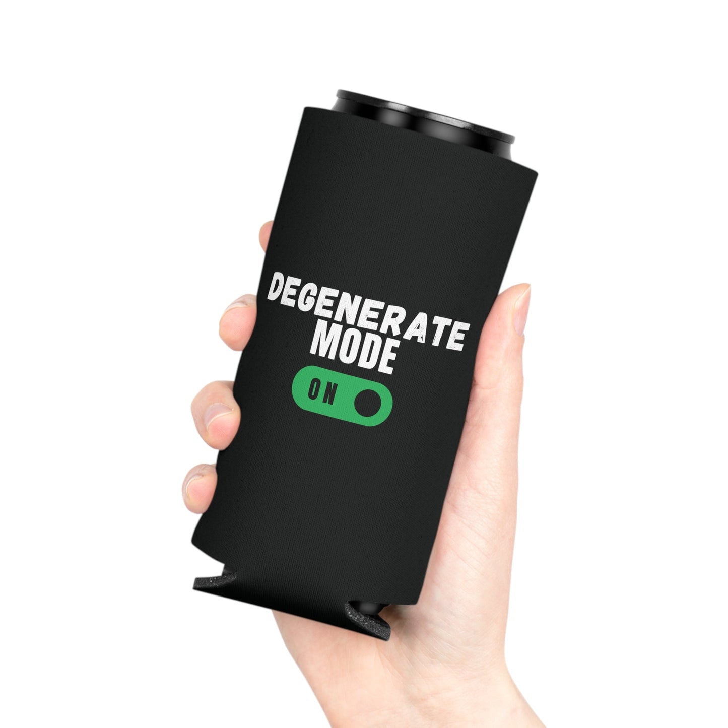 Degenerate Mode On Can Cooler Party Essential "Coozie" - Adulting Degenerate LLC