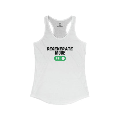 Degenerate Mode On Women's Racerback Playful Tank Top - Adulting Degenerate LLC