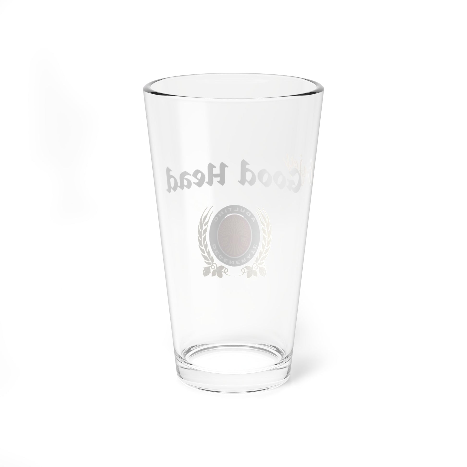 Enjoy Good Head Beer Glass American Beer Inspired Pint Glass: Funny Gift for Craft Beer Fans - Adulting Degenerate LLC