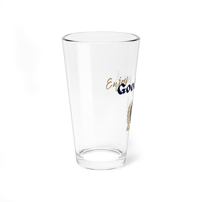 Enjoy Good Head Beer Glass American Beer Inspired Pint Glass: Funny Gift for Craft Beer Fans - Adulting Degenerate LLC