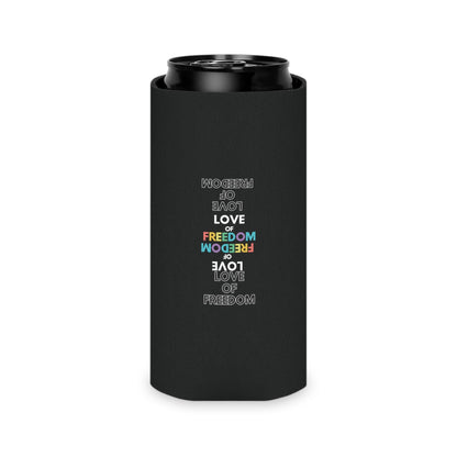 Love of Freedom: Rainbow Font Can Cooler Party Essential "Coozie" - Adulting Degenerate LLC