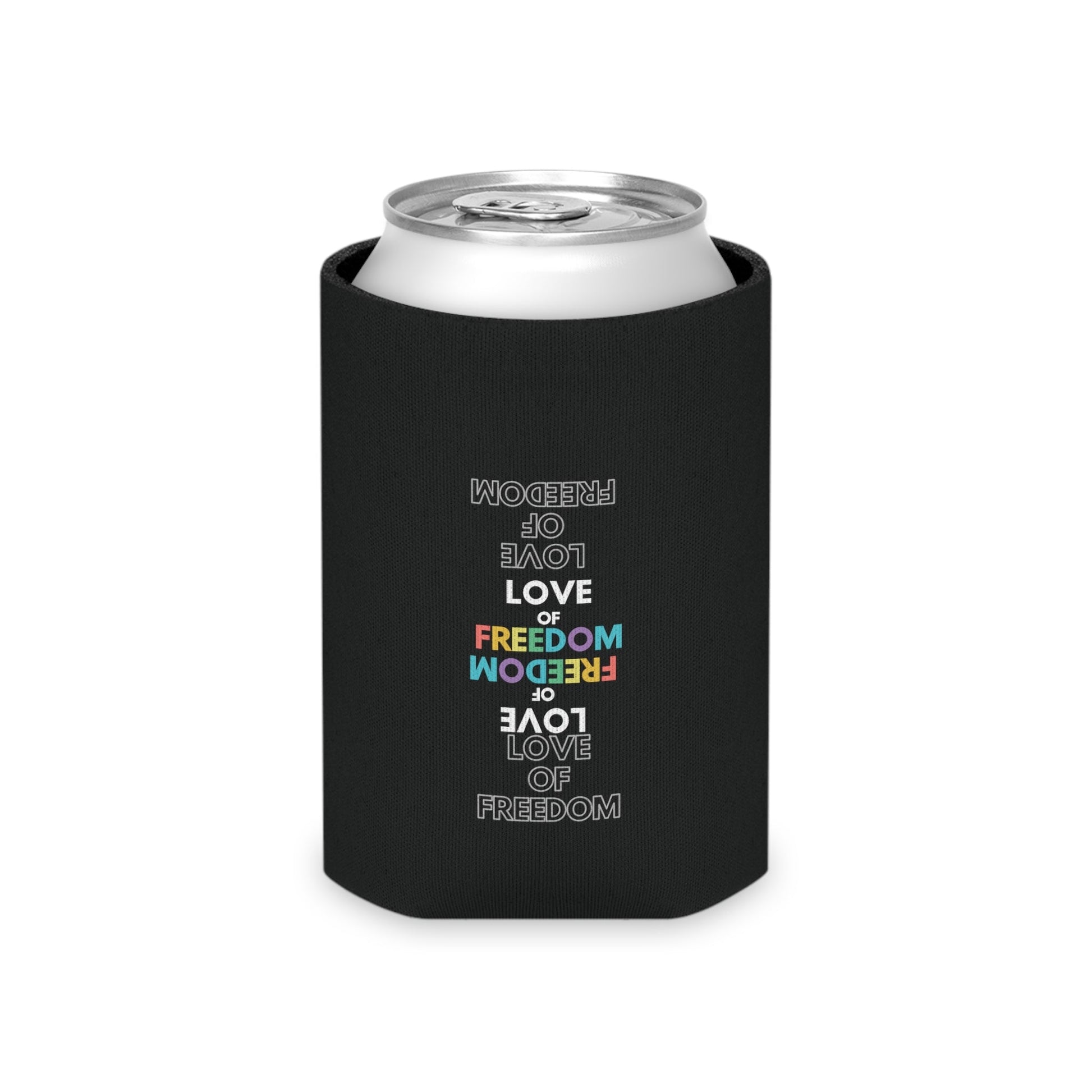 Love of Freedom: Rainbow Font Can Cooler Party Essential "Coozie" - Adulting Degenerate LLC