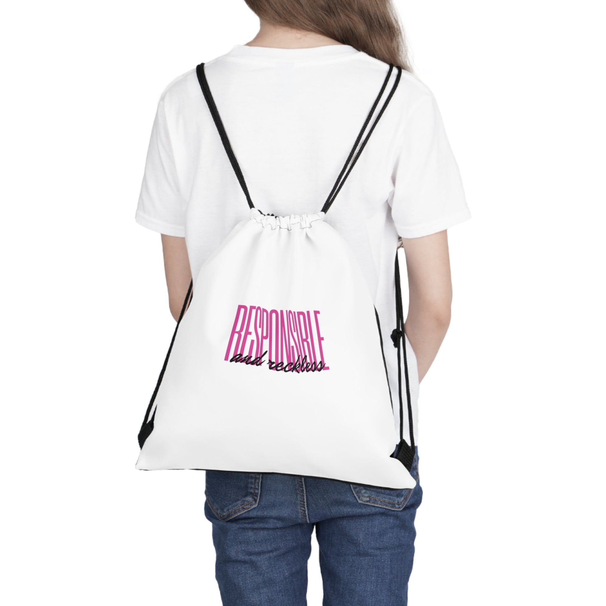 Responsible & Reckless Drawstring Bag Everyday Bag - Adulting Degenerate LLC