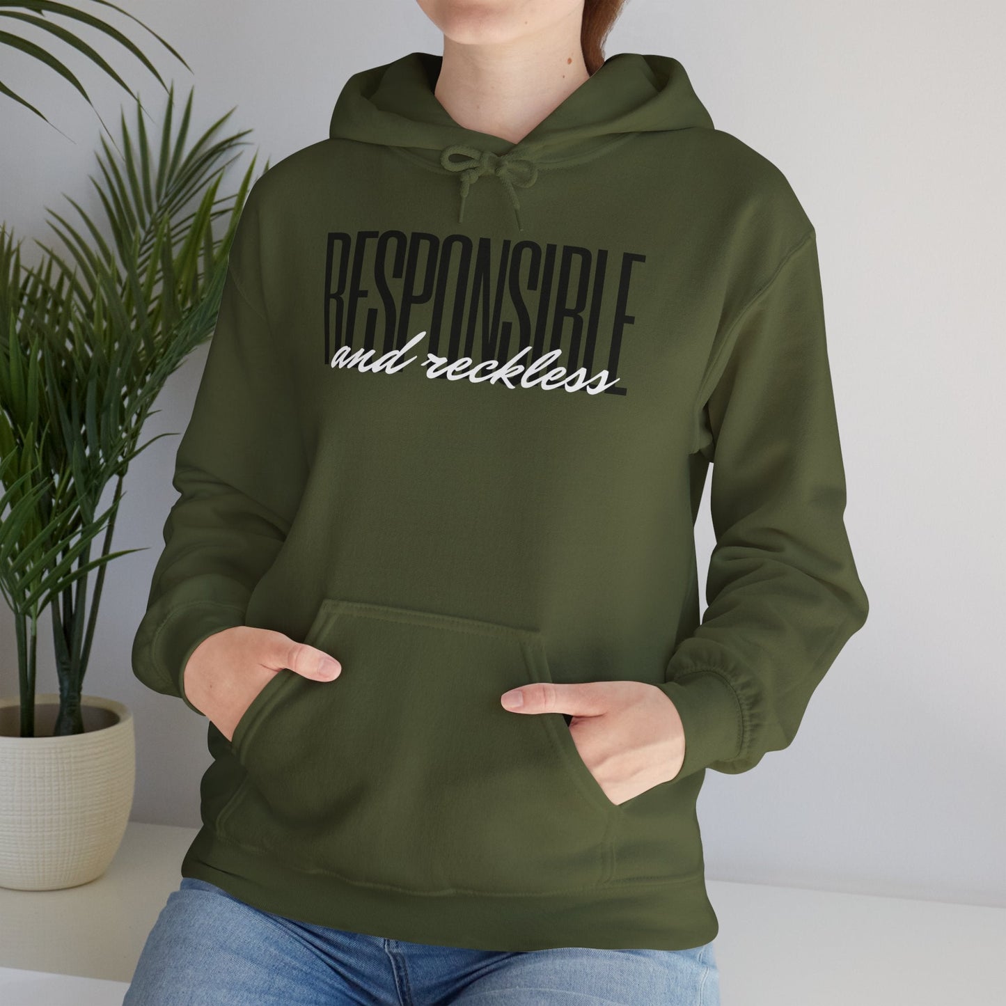 Responsible & Reckless Unisex Hoodie Funny Sweatshirt - Adulting Degenerate LLC