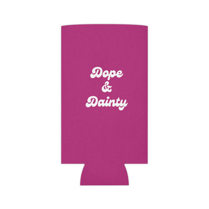 Retro Dope & Dainty Can Cooler Party Essential "Coozie" - Adulting Degenerate LLC