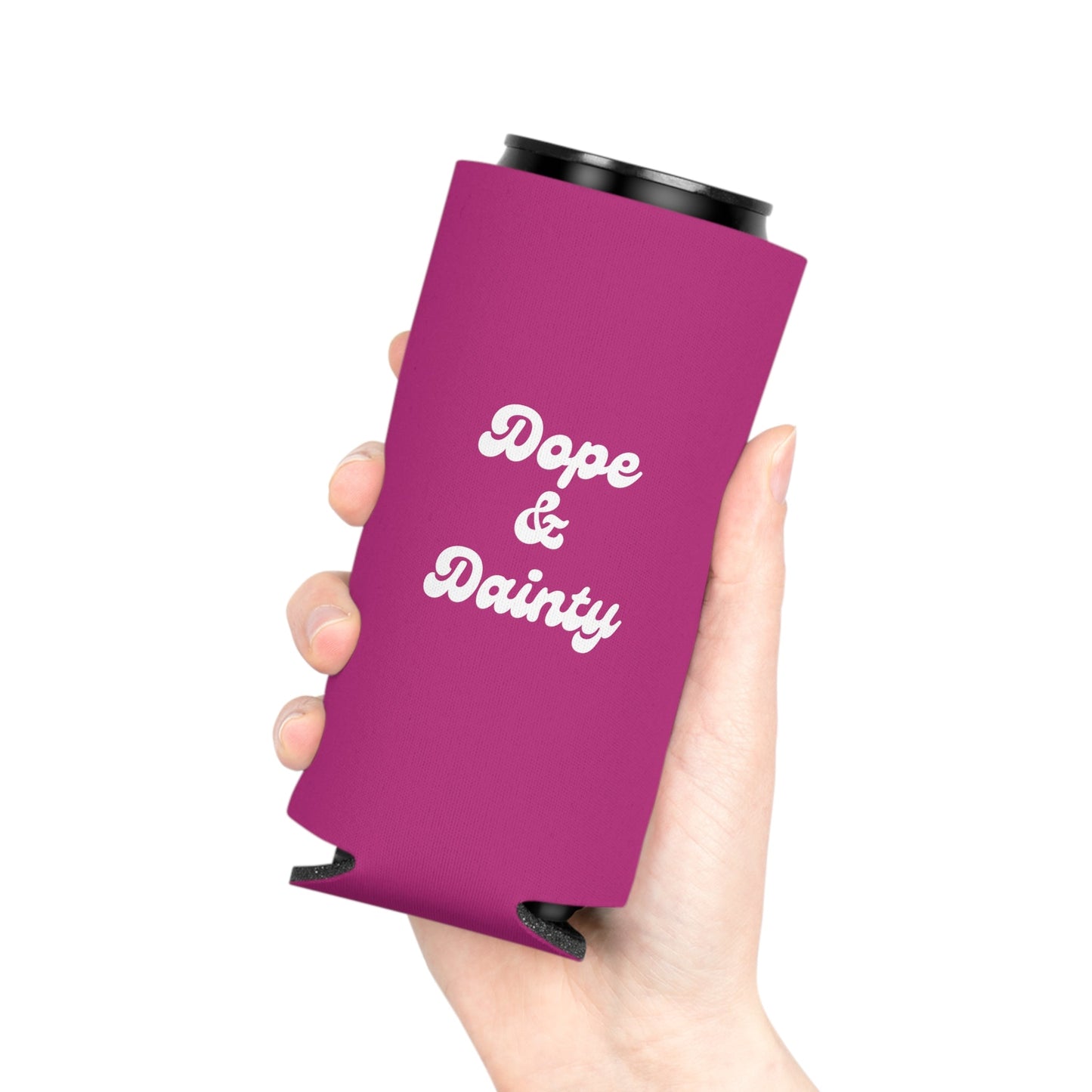 Retro Dope & Dainty Can Cooler Party Essential "Coozie" - Adulting Degenerate LLC