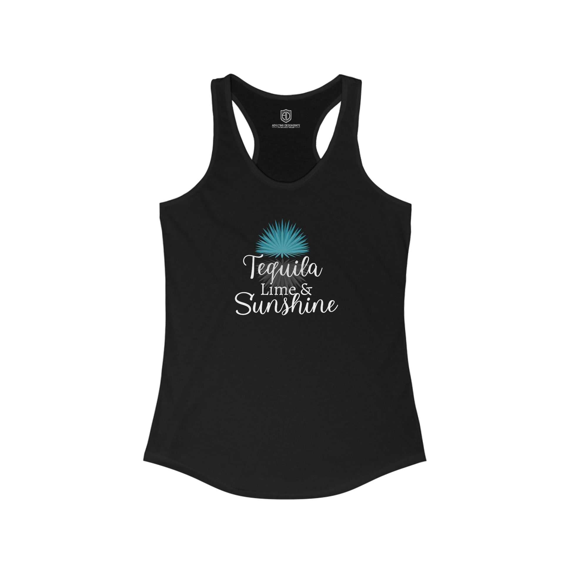 Tequila Lime & Sunshine Women's Racerback Playful Tank Top - Adulting Degenerate LLC