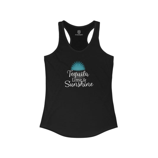 Tequila Lime & Sunshine Women's Racerback Playful Tank Top - Adulting Degenerate LLC