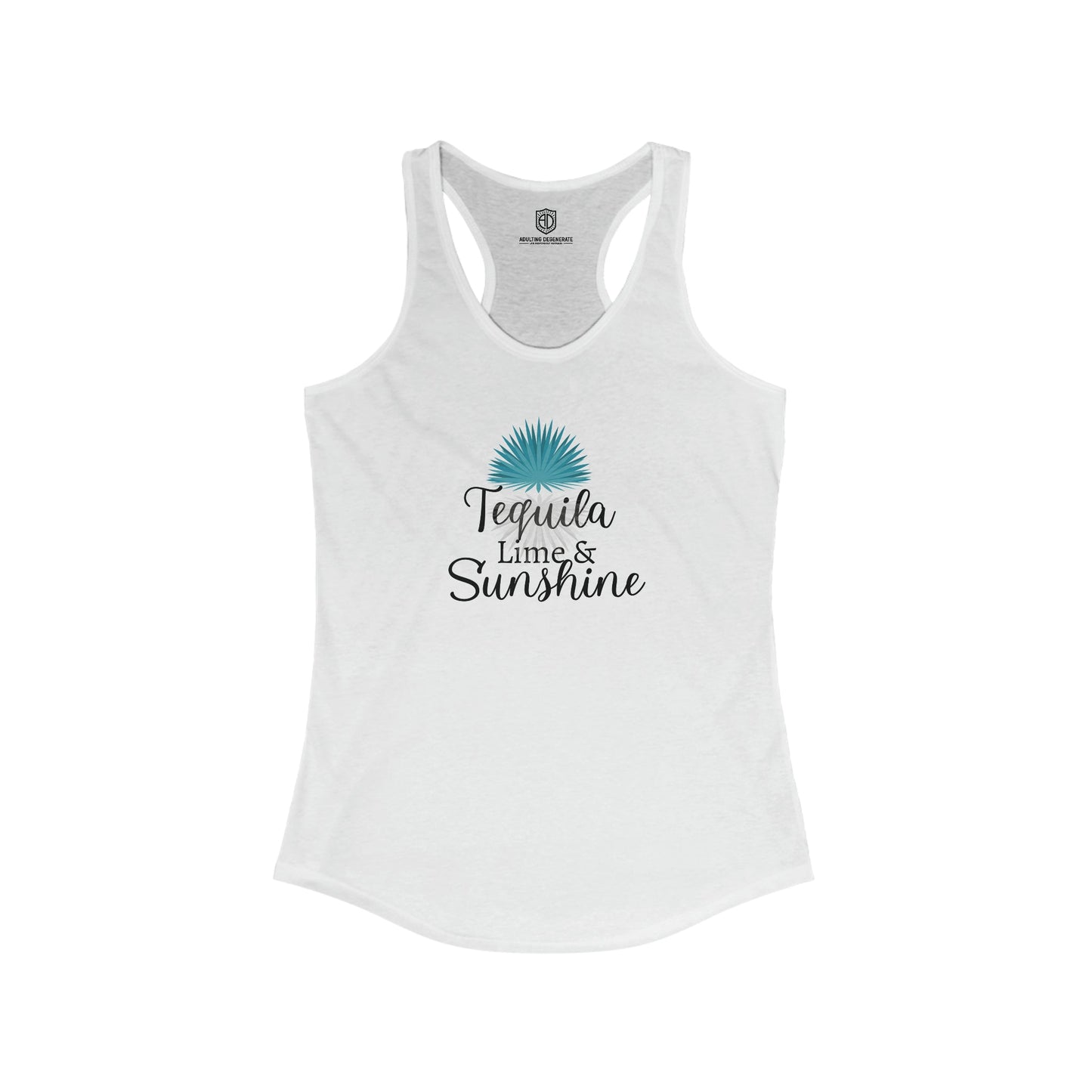 Tequila Lime & Sunshine Women's Racerback Playful Tank Top - Adulting Degenerate LLC